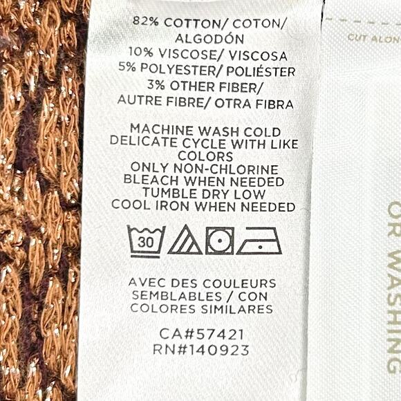 Ann Taylor LOFT Metallic Stripe Puff Sleeve Knit Sweater NWT - Picture 9 of 10